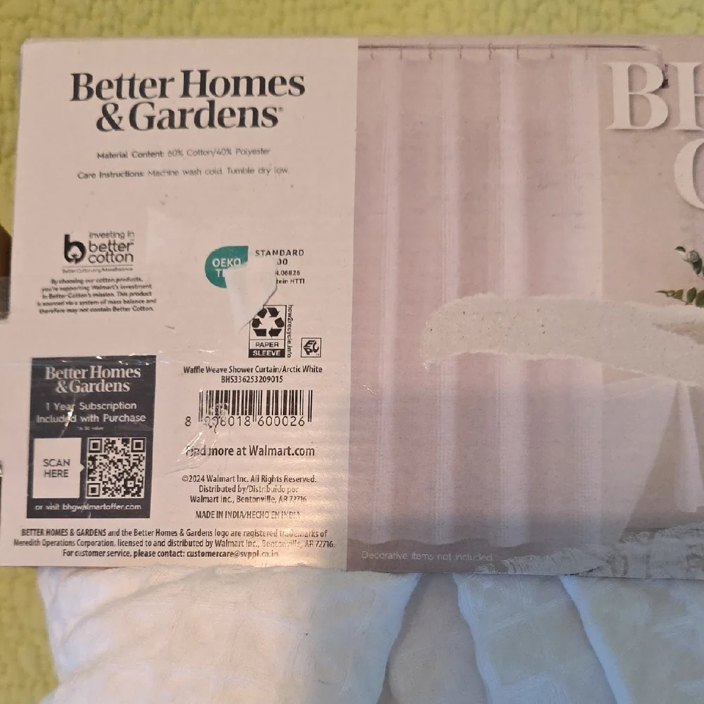Better Homes And Gardens White Shower Curtain